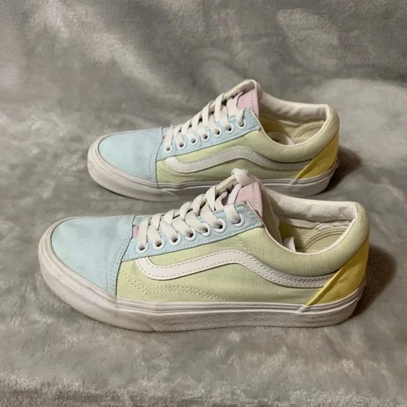 Vans Old Skool Color Block Pastel Low Top Sneakers Size 8 Women Skater Casual - Picture 4 of 14